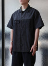 Cotton Linen Denim Worker Short Sleeves Shirt