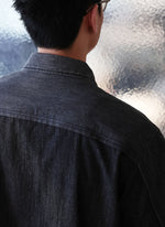 Cotton Linen Denim Worker Short Sleeves Shirt