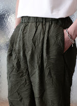Distort Pleats Polyester Easy Pants
