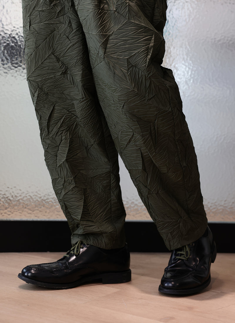 Distort Pleats Polyester Easy Pants
