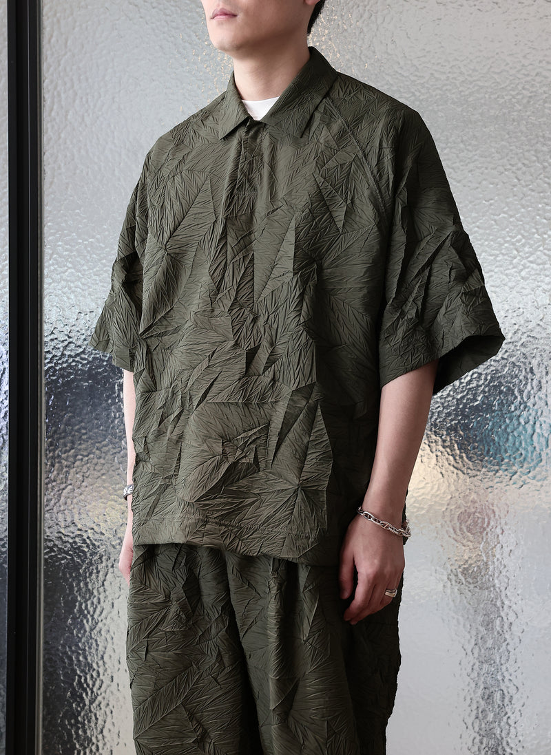 Distort Pleats Polyester Polo