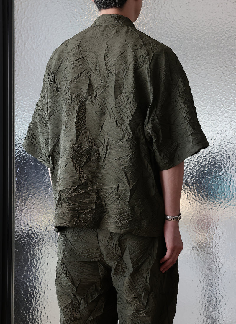 Distort Pleats Polyester Polo