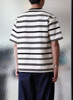 Jacquard Short Sleeves Border Top (Regular Fit)