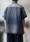 Cotton Linen Denim Worker Short Sleeves Shirt
