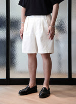 High Twist Salt Shrinking Cotton Twill Shorts