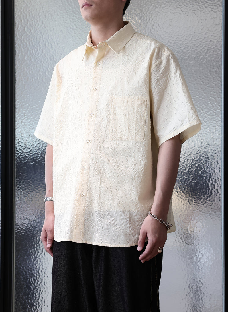 Cotton Seersucker Oversized Short Sleeves Shirt