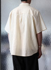 Cotton Seersucker Oversized Short Sleeves Shirt