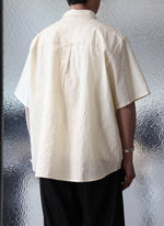 Cotton Seersucker Oversized Short Sleeves Shirt