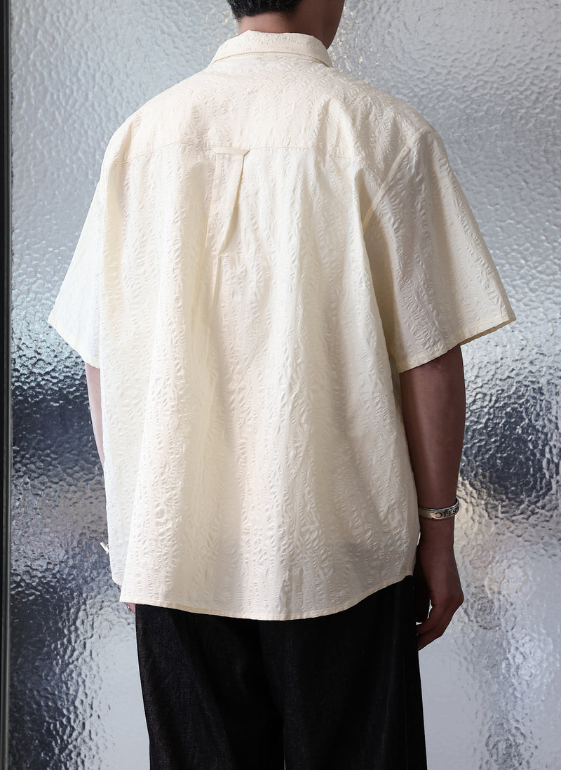Cotton Seersucker Oversized Short Sleeves Shirt