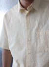 Cotton Seersucker Oversized Short Sleeves Shirt