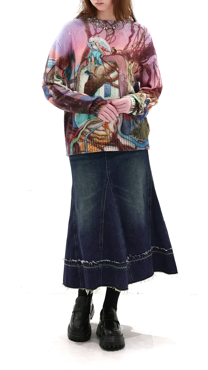 INITIAL x Little Thunder Printed Sweater