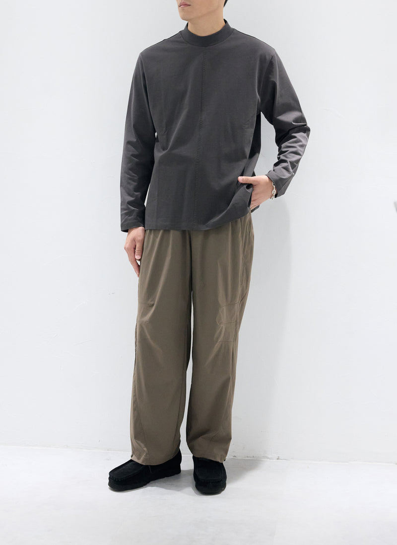 Mercerised Cotton Mock Neck Tee