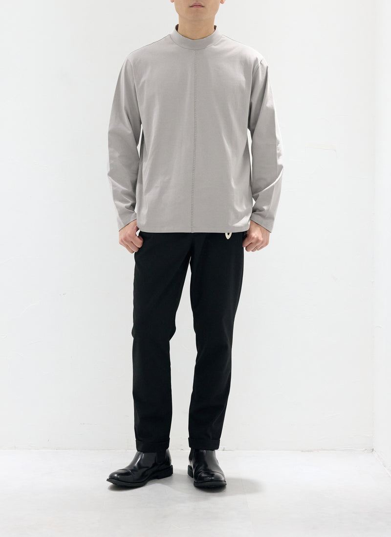 Mercerised Cotton Mock Neck Tee