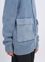 Heavy Washed Knitted Worker Jacket