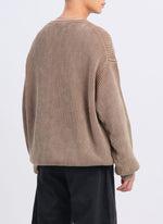 Heavy Washed Cotton Knitted Pullover