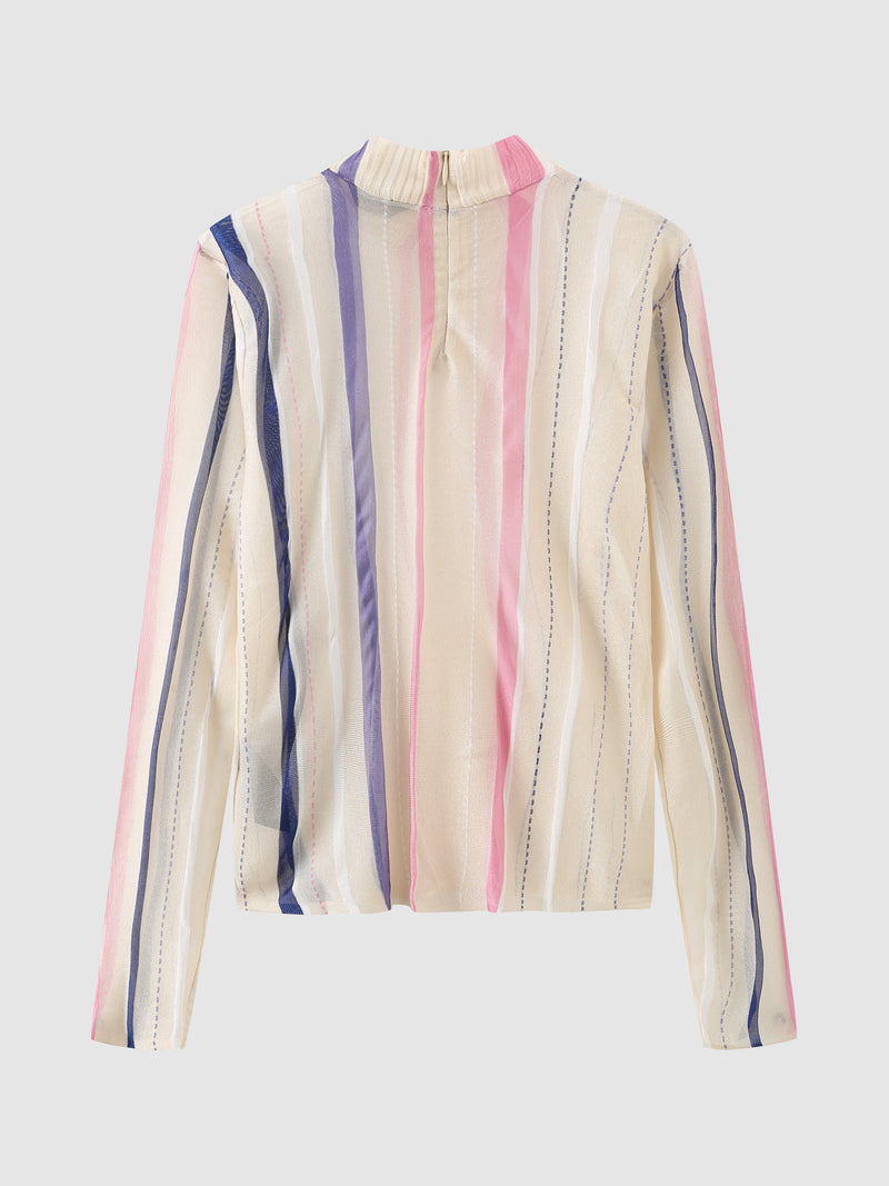 Colour Stripes Sheer Sweater