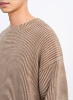 Heavy Washed Cotton Knitted Pullover