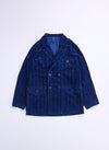 Indigo Cotton Corduroy Double Breasted Soft Blazer