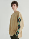 Trible Pattern Mock Neck