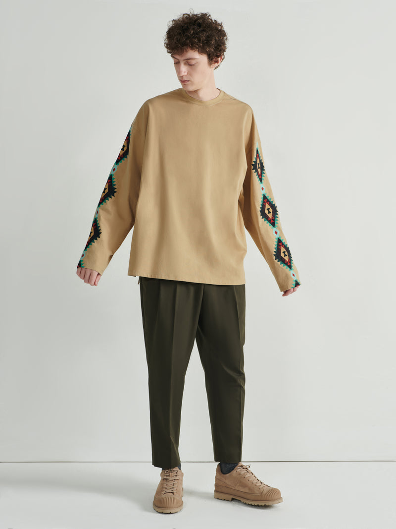Trible Pattern Mock Neck