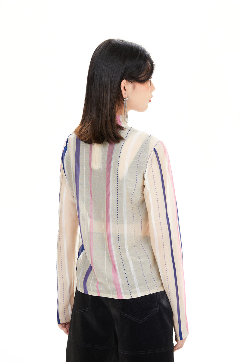 Colour Stripes Sheer Sweater