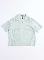 Dyed Cotton Leno Open Collar Short Sleeve Shirt