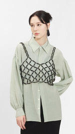 Faux Pearl Beads Vest
