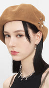 The Dart Beret With Rock & Round Detail