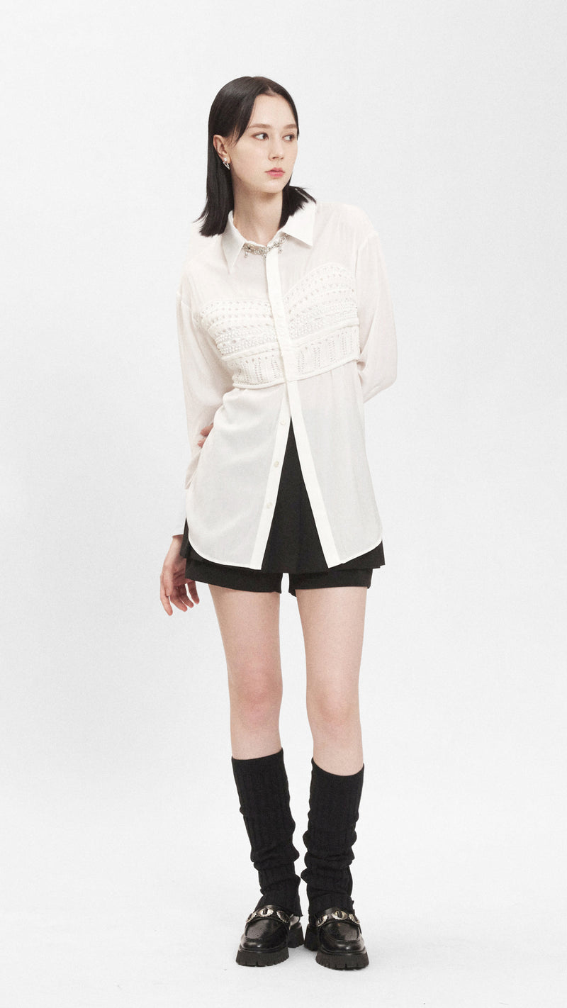 Shirt With Knitted Corset