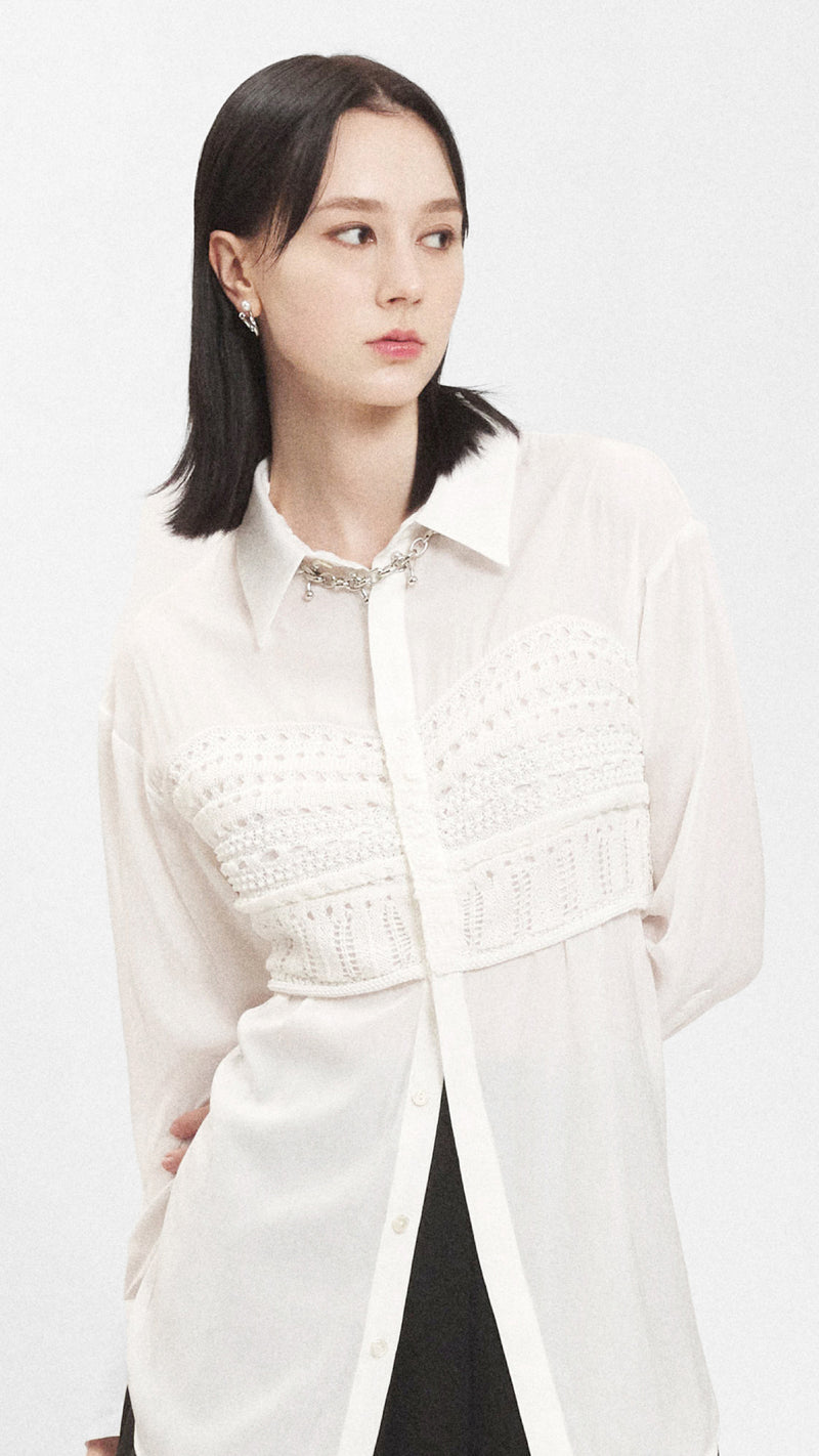 Shirt With Knitted Corset