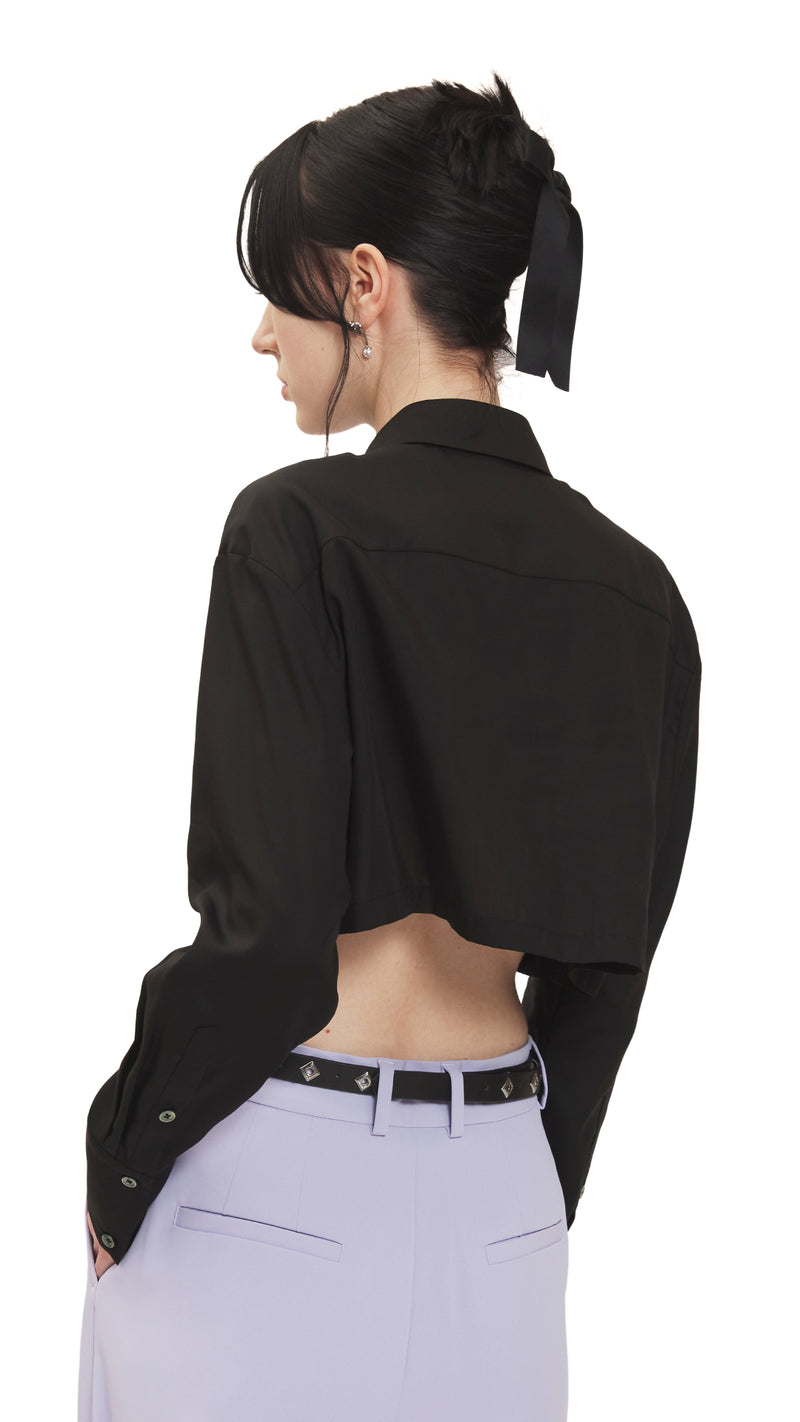 Cropped Shirt With Tie