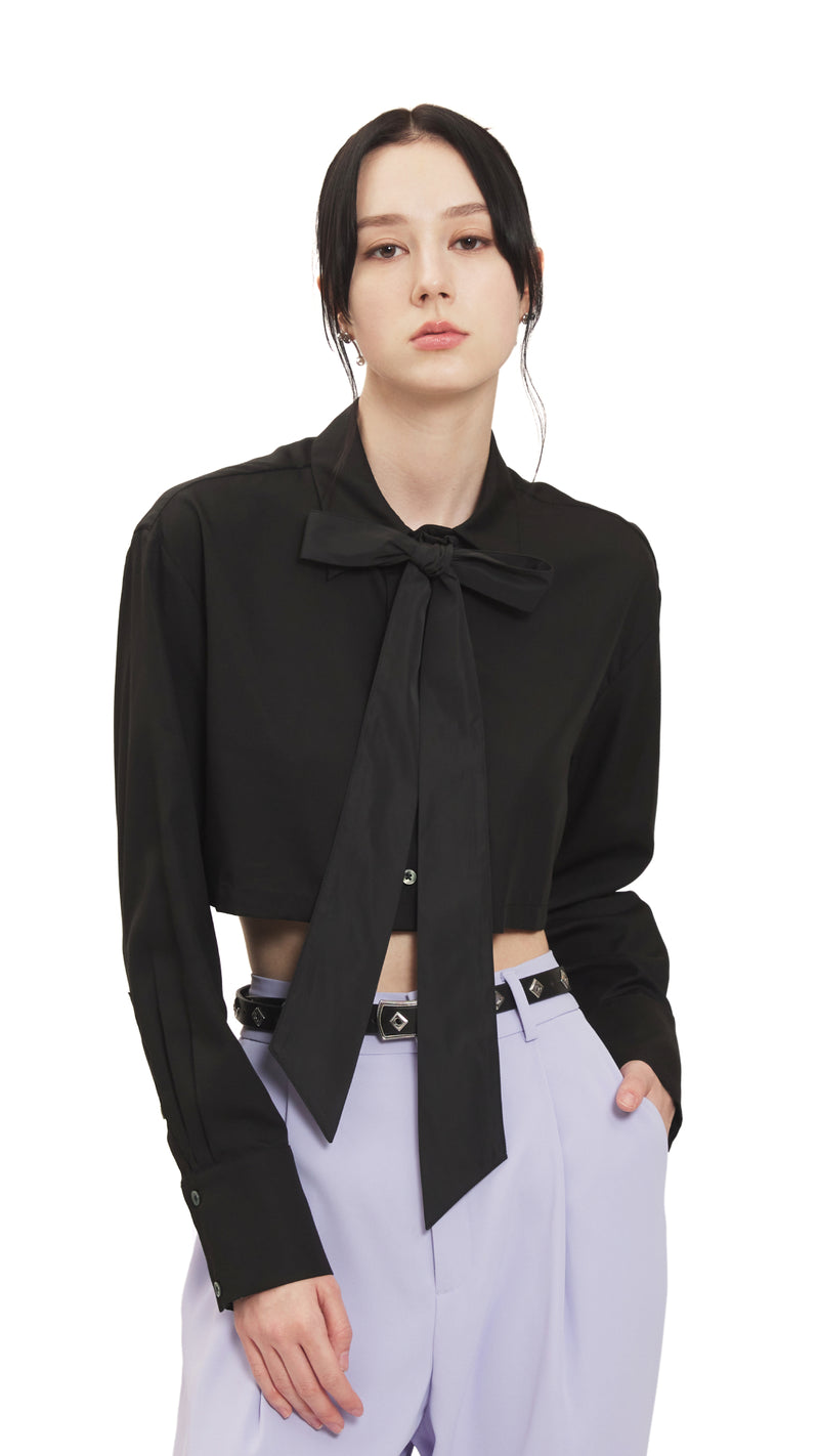 Cropped Shirt With Tie