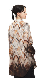 Argyle Printed Shirt Jacket