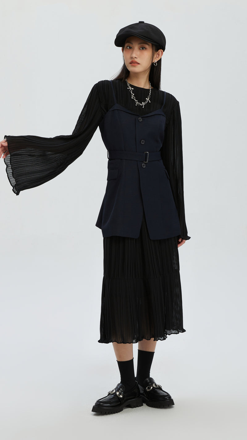 Pleated Chiffon Skirt