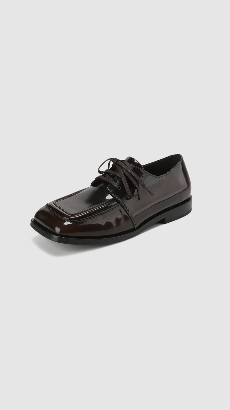 Square Toe Leather Derby Shoes