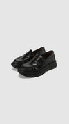 Slip-On Ruched Leather Loafers