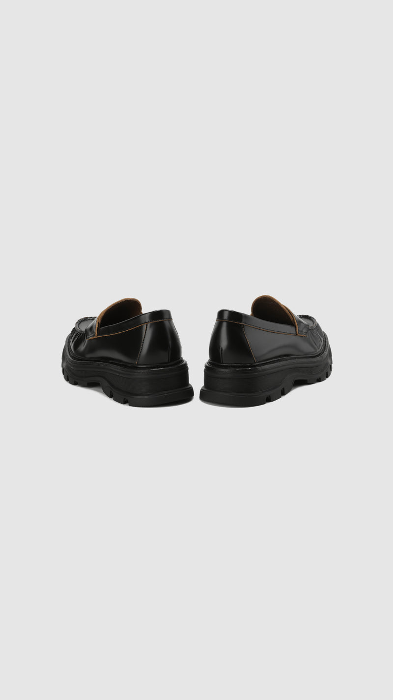 Slip-On Ruched Leather Loafers