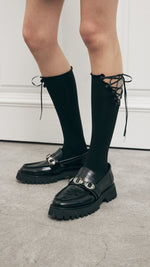 Lace Up Mid Calf Socks