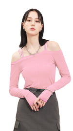 Cut-Out Long Sleeves Top