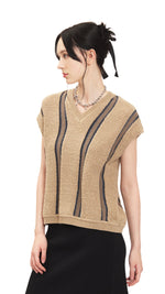 Emboirdery Stitch Knit Vest