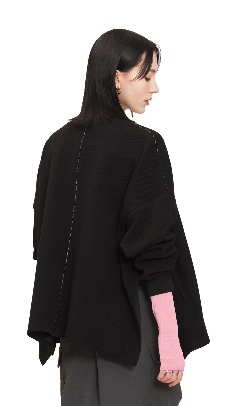 Contrast Stitching Cardigan