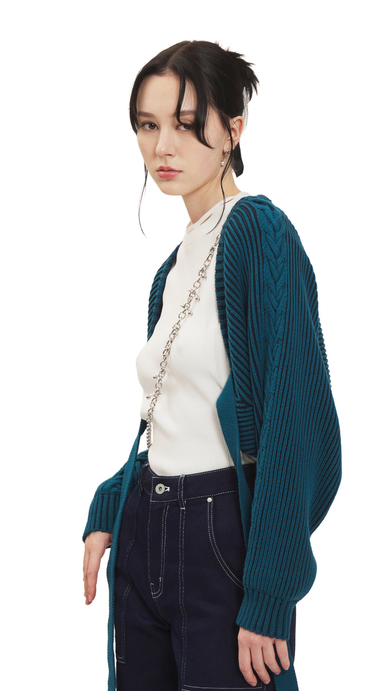 Two Tone Knitted Cardigan