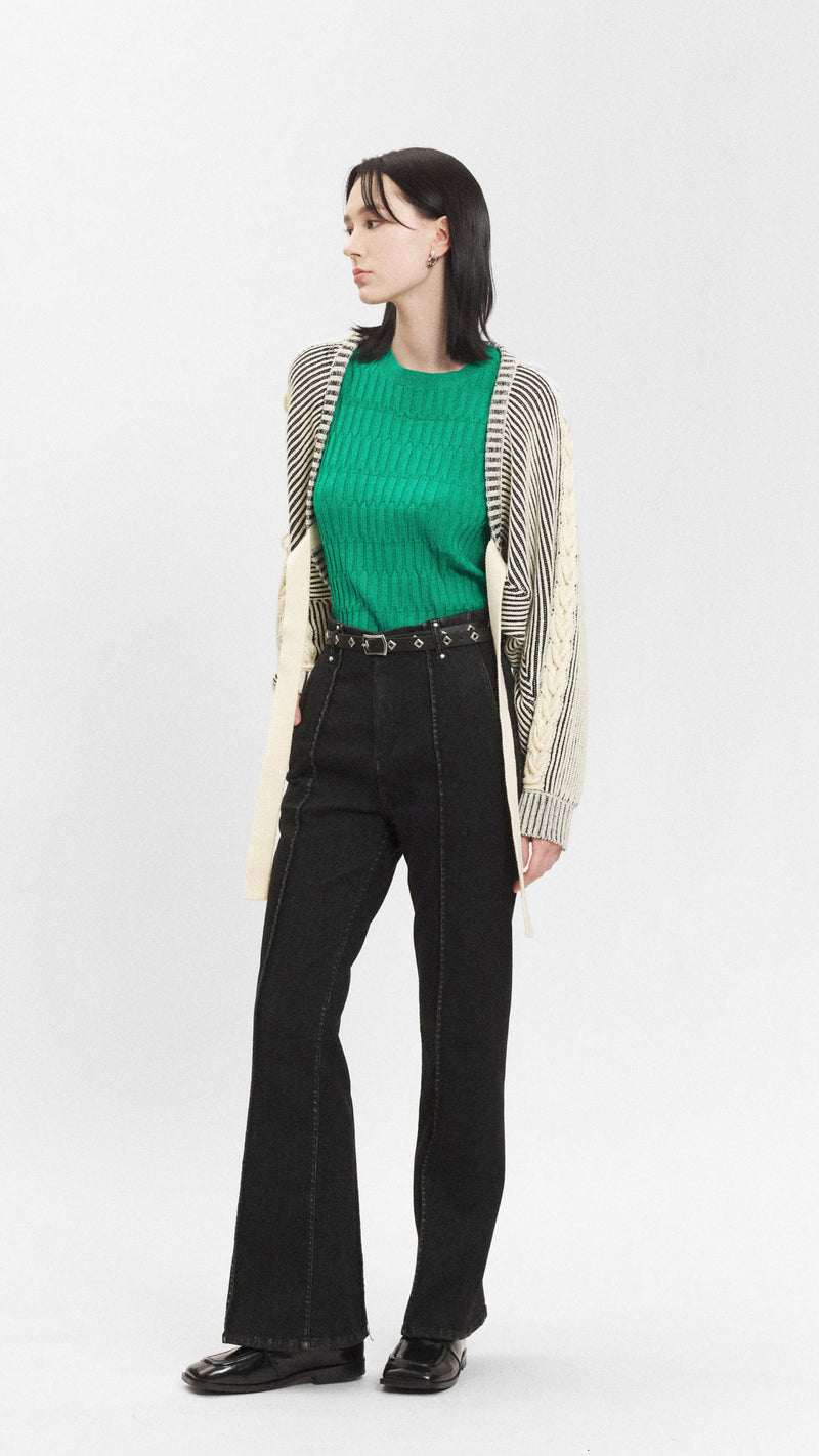 Two Tone Knitted Cardigan