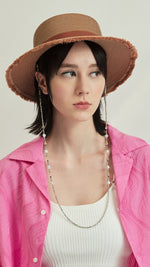 Natural Straw Hat With Detachable Hat-Chain