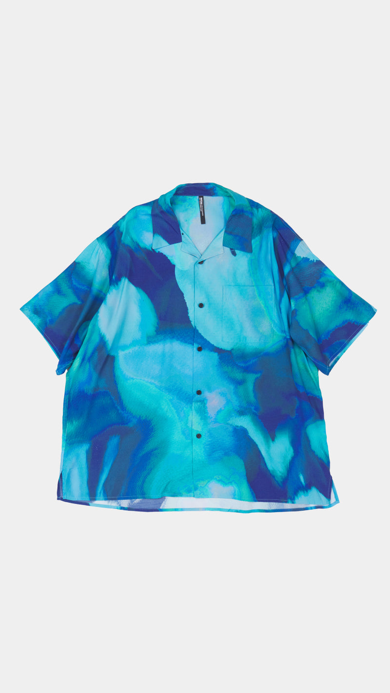 Overprinted Open Collar Shirt