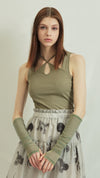 Cut Out Vest With Arm Sleeves