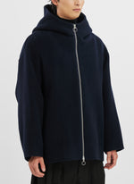Wool Polyester Double Face Soft Hooded Jacket