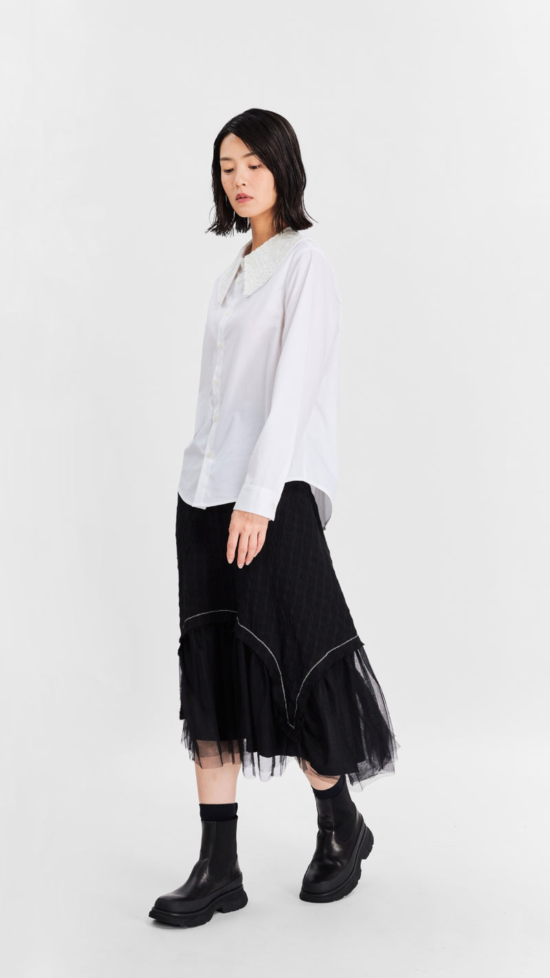 Crochet Collar Shirt