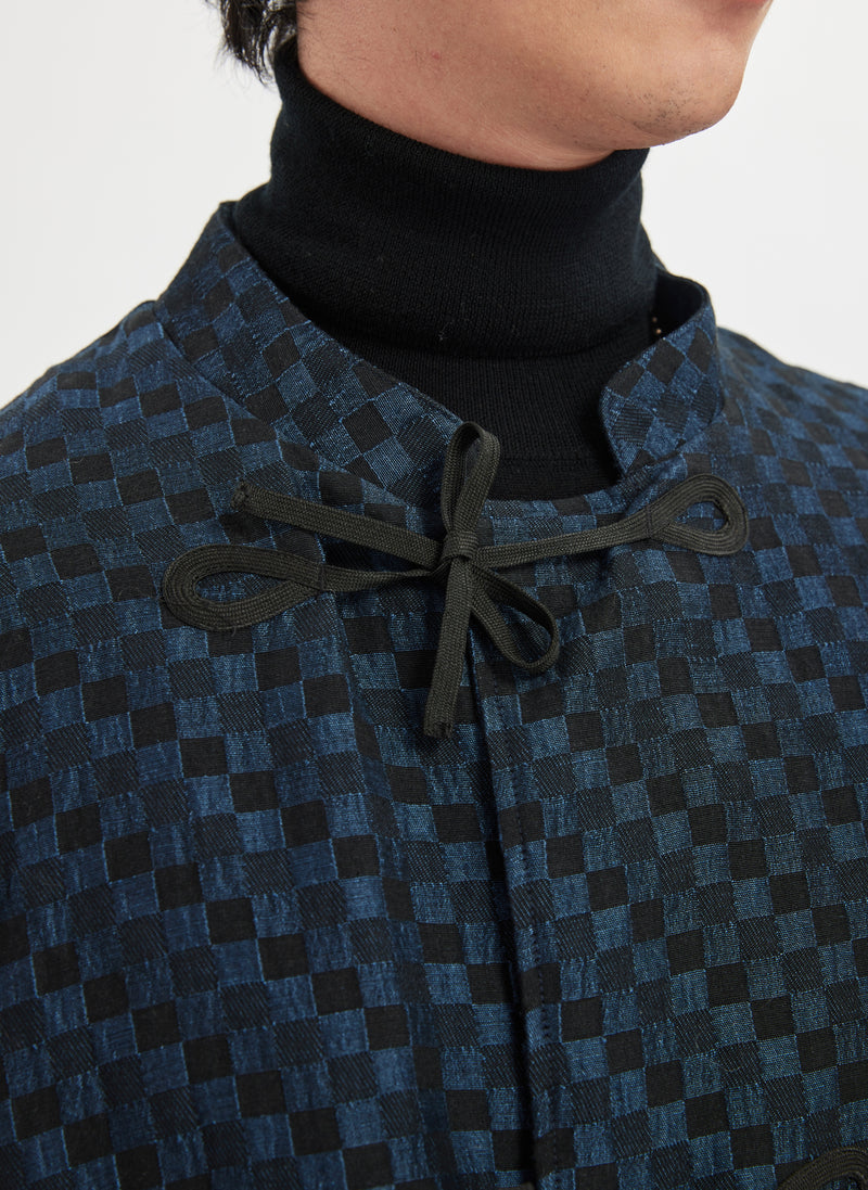 Cotton Linen Checkers Primaloft insulation Jacket