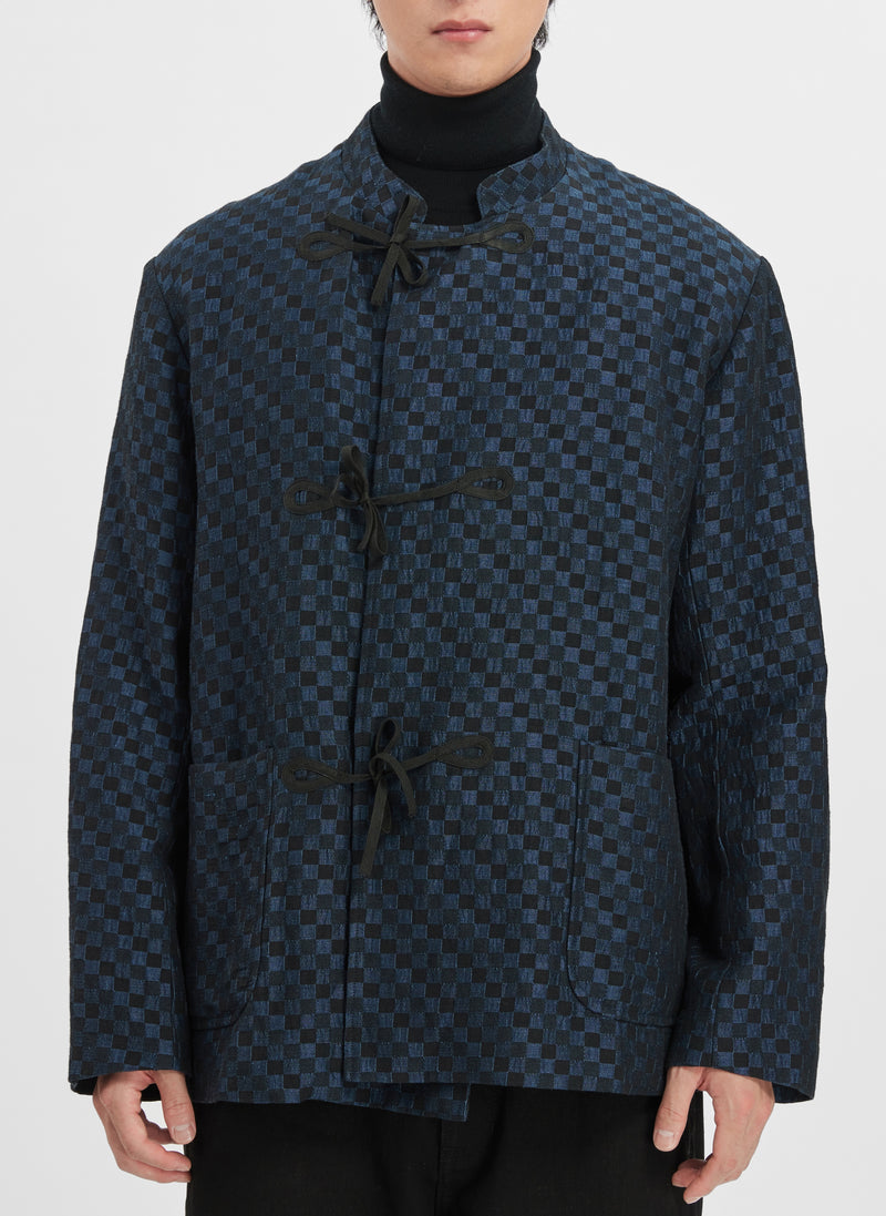 Cotton Linen Checkers Primaloft insulation Jacket